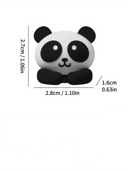 Cute Panda & Rabbit Desk Multifunctional Mouse Cord, Headphone Cord, Data Cable Organizer Holder, Silicone Adhesive Cable Clip, No Nail For Office, Dorm And Home Use