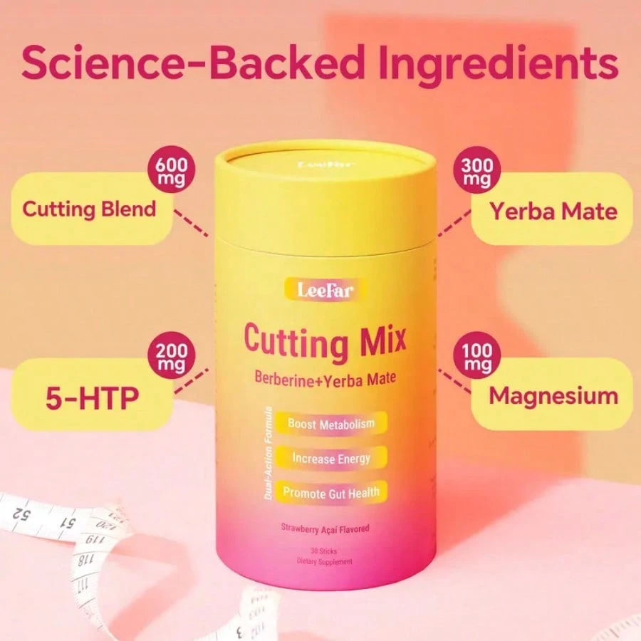 Cutting Drink Mix By LeeFar| Supports Daily Wellness| Strawberry Açaí, 30 Servings