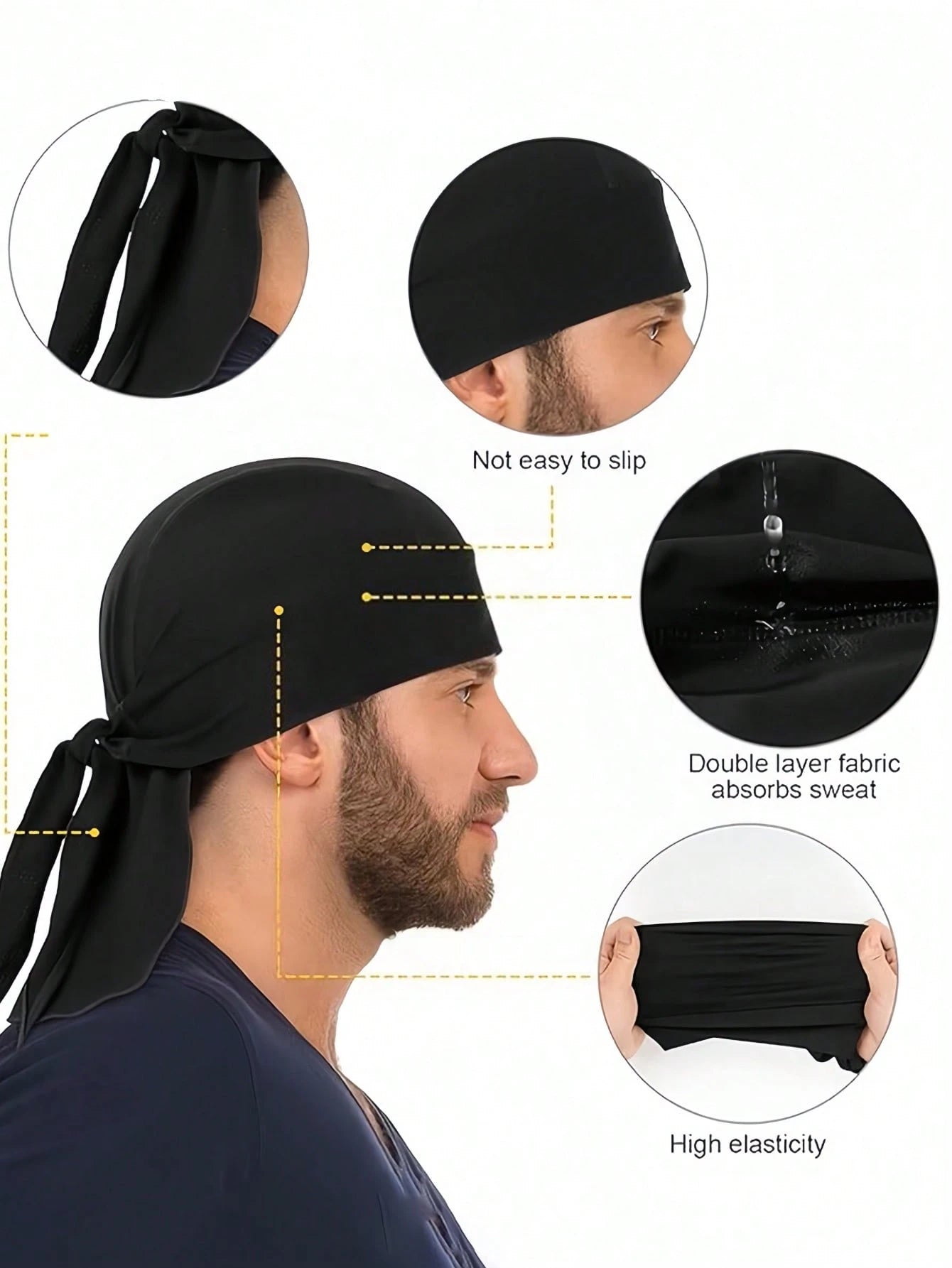 Cycling Cap Quick-Dry Cap Breathable Sun Protection Cycling Wraps Headgear Liner Sweat Wicking Dew Rag Running Sun UV Protection Cap For Cycling Hiking Running Outdoor Sports And Daily Use Cycling Acc