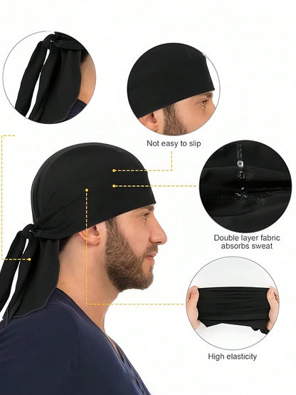 Cycling Cap Quick-Dry Cap Breathable Sun Protection Cycling Wraps Headgear Liner Sweat Wicking Dew Rag Running Sun UV Protection Cap For Cycling Hiking Running Outdoor Sports And Daily Use Cycling Acc