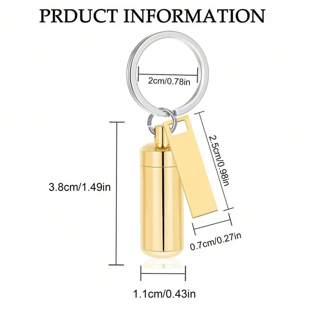 Cylinder Cremation Key Chain Pendant For Human/Pet Ashes Urn Key Chain Memorial Ashes Jewelry Gift- Forever In My Heart