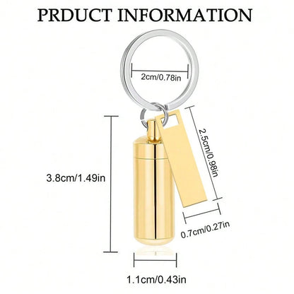 Cylinder Cremation Key Chain Pendant For Human/Pet Ashes Urn Key Chain Memorial Ashes Jewelry Gift- Forever In My Heart