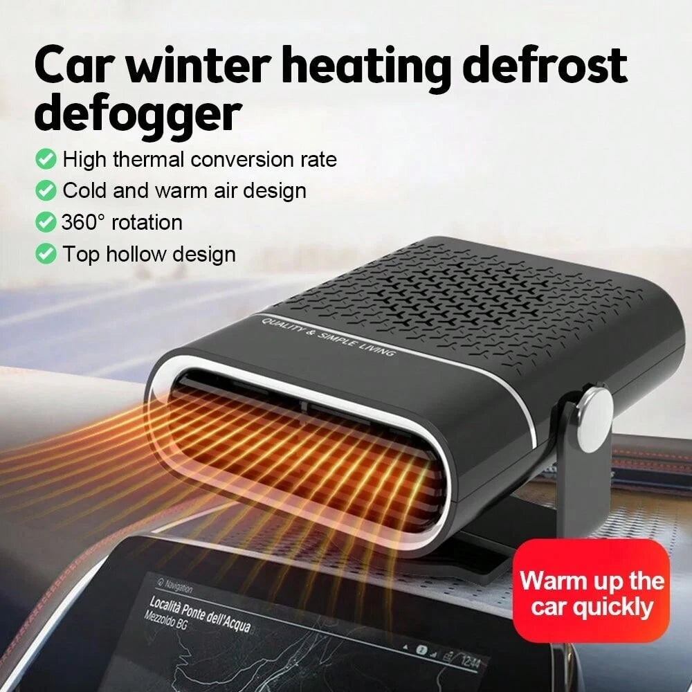 Dazone Portable Car Heater Electric Heating Fan Defogger Defroster Demister Cooler 12V 150W Electric Car Heater & Defroster Rapid Heating Cooling Fan For Vehicle