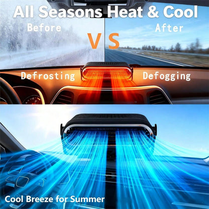 Dazone Portable Car Heater Electric Heating Fan Defogger Defroster Demister Cooler 12V 150W Electric Car Heater & Defroster Rapid Heating Cooling Fan For Vehicle
