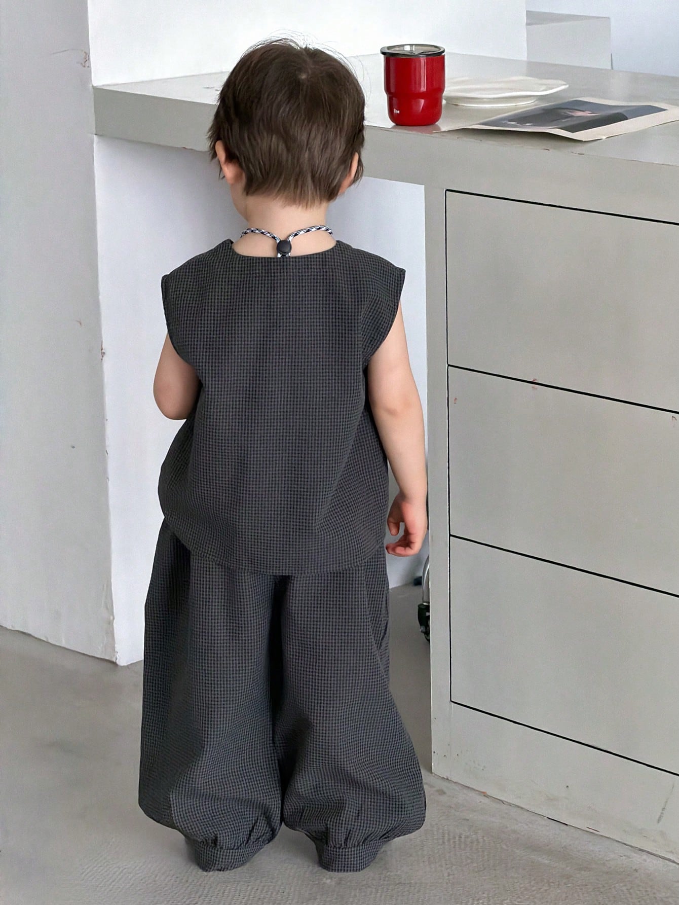 DAZY Baby Boy Round Neck Sleeveless Shirt And Long Pants Set Summer