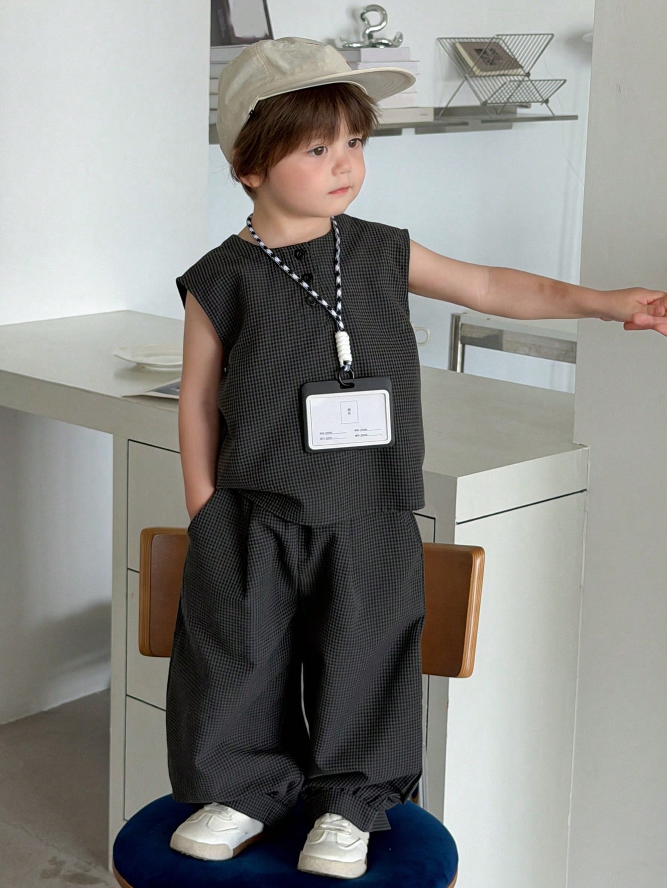 DAZY Baby Boy Round Neck Sleeveless Shirt And Long Pants Set Summer