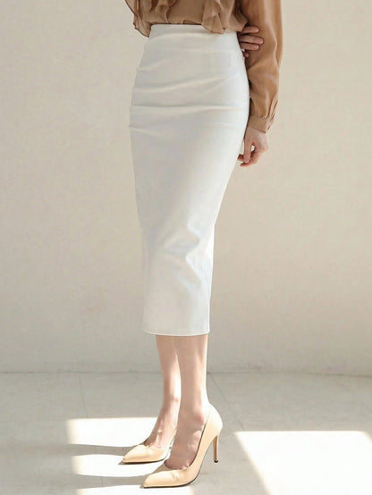 DAZY Women's Solid Color Bodycon Pencil Skirt