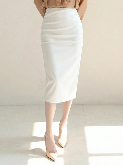 DAZY Women's Solid Color Bodycon Pencil Skirt