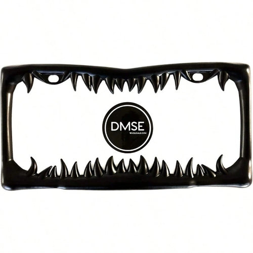 DDMSE Universal Metal Tooth Teeth Jaws License Plate Frame Cool Design For Any Vehicle Black S Tooth 7001