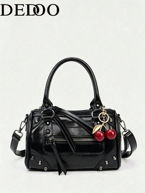 Dedoo Vintage Punk Mechanical Style Large Capacity Office PU Leather Women's Handbag, Shoulder Underarm Bag, New Women's Tote Bag