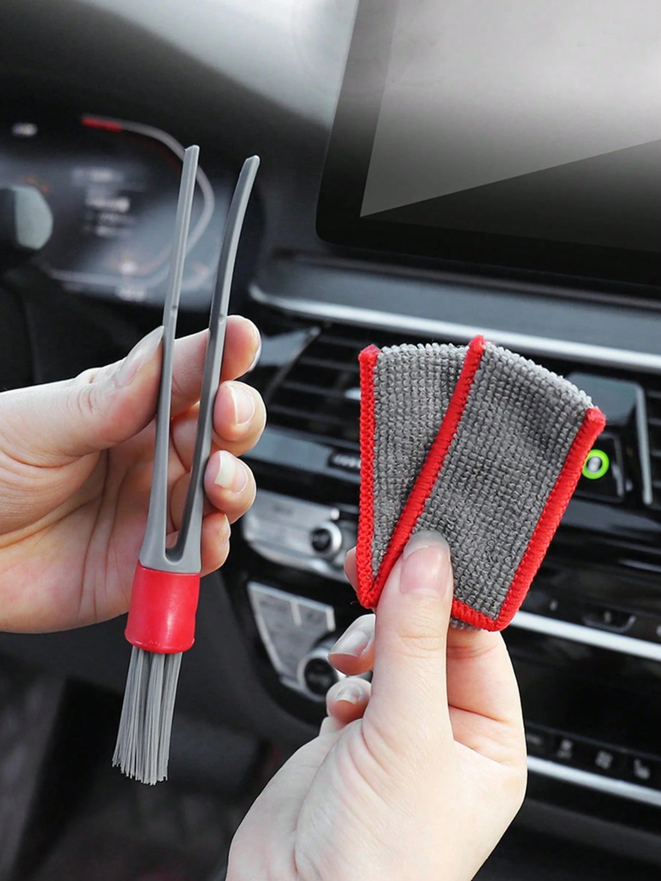 Detailing Brush,1pc Multi-Functional Double-Ended Gap Cleaning Brush For Air Conditioner Vents, Window Blinds, Keyboards