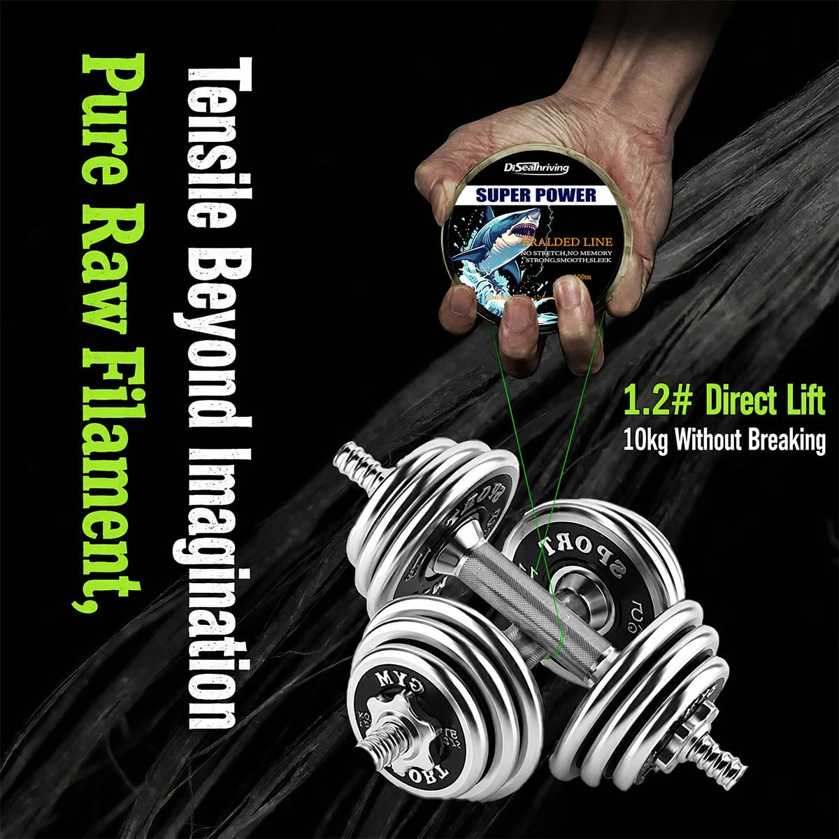 Diseathriving 4-Strand Braided PE Fishing Line, Zero Stretch High Sensitivity Wear Resistant Smooth Casting Braided Line, Imported Raw Fiber For Freshwater Saltwater Bass Fishing, Multiple Colors Avai