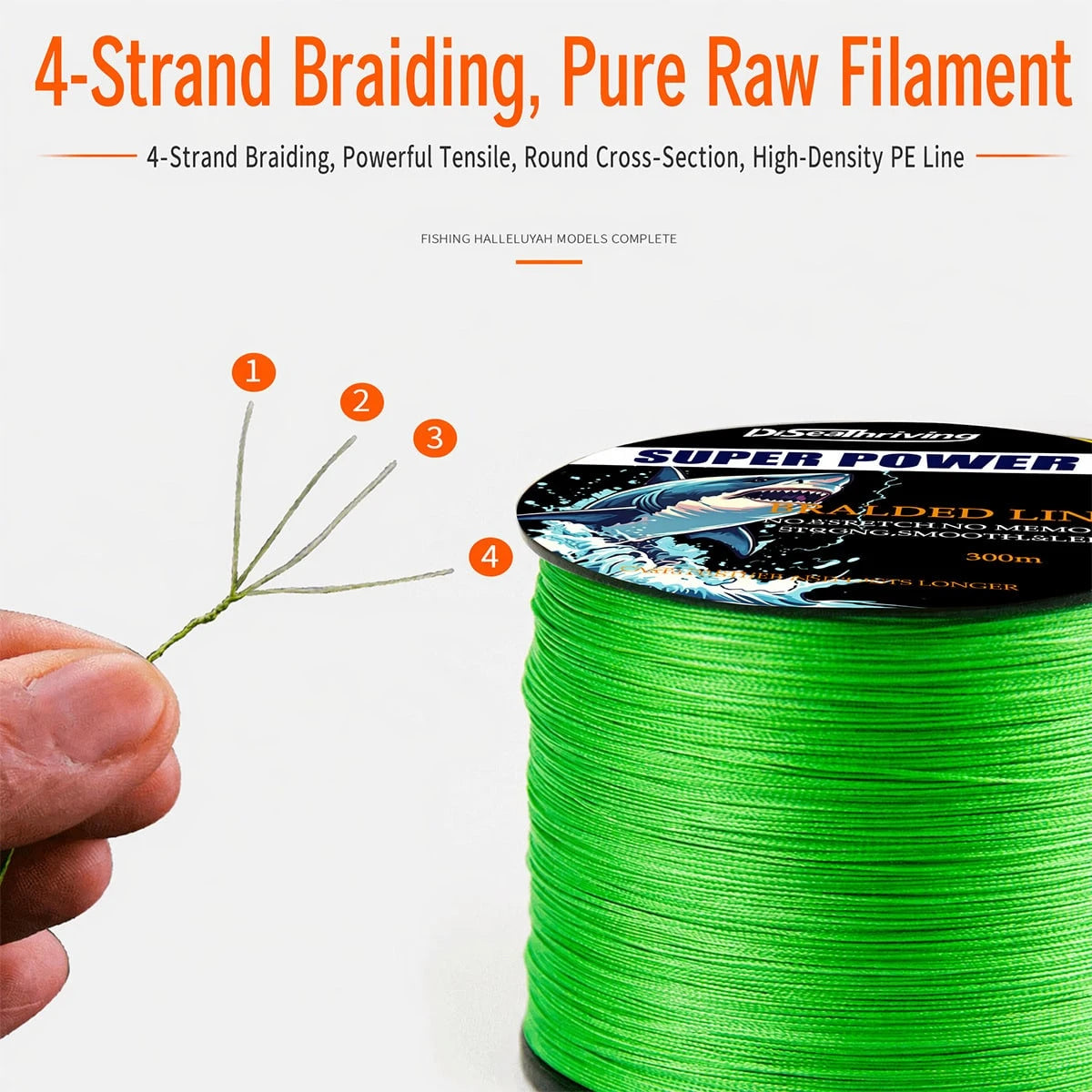 Diseathriving 4-Strand Braided PE Fishing Line, Zero Stretch High Sensitivity Wear Resistant Smooth Casting Braided Line, Imported Raw Fiber For Freshwater Saltwater Bass Fishing, Multiple Colors Avai