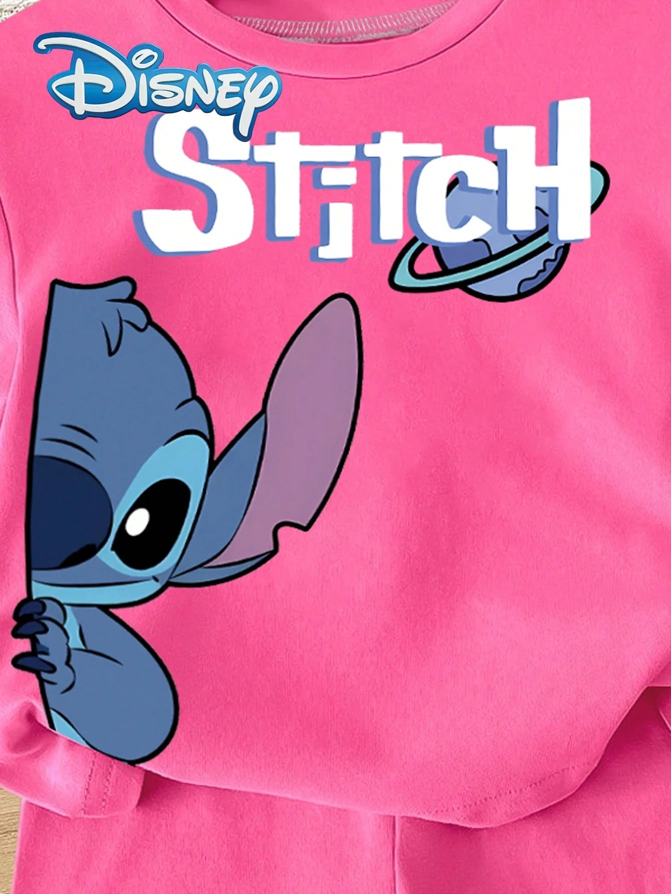 Disney Stitch 4pcs Summer Baby Girls Casual Shorts Set, Cartoon "Stitch" Print Round Neck Short Sleeve T-Shirt, Elastic Waist Solid Color Stretch Shorts, Baby Girl Daily Versatile Soft Comfortable Out