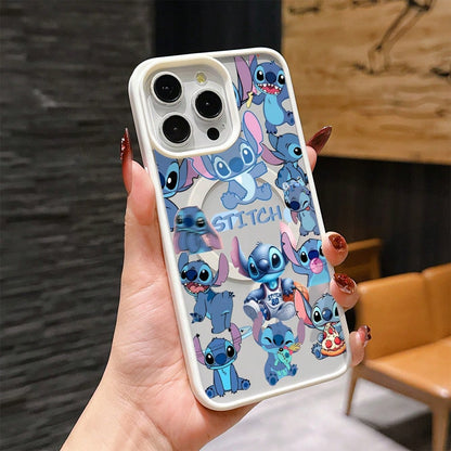 Disney Stitch Patterned Phone Case Featuring Kawaii Design. Compatible With IPhone 17 ProMax 17 Pro 17 Air 16e, 16, 15, 14, 13, 12 Pro 11 Xs Xr XsMax Models And Galaxy, With Magnetic Shockproof Protec