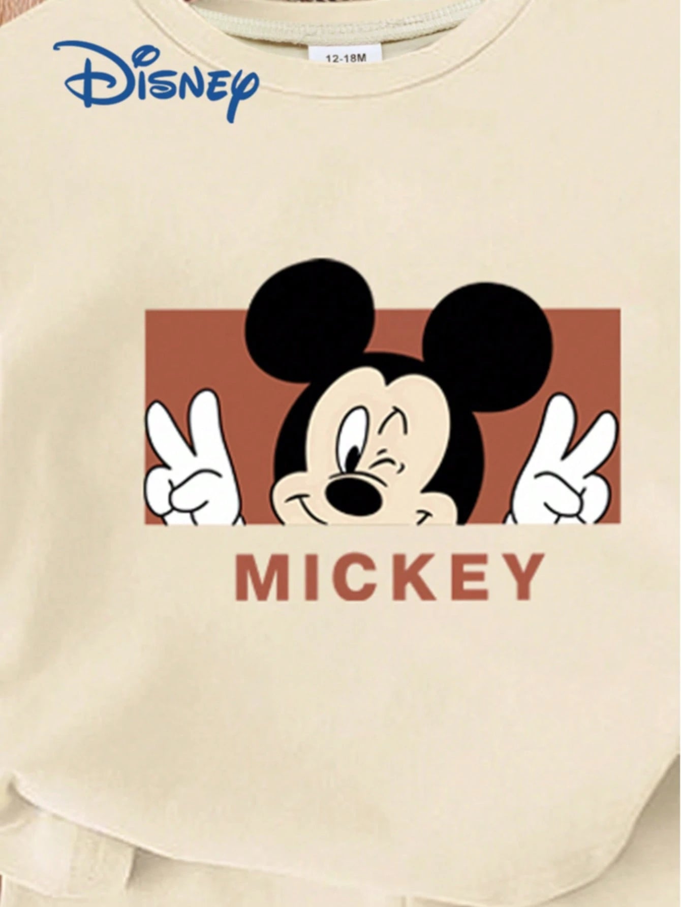 Disney Summer Cute Baby Girl 2-Piece Set Photo Print T-Shirt & Shorts Outfit Casual Versatile Kids Letter Print Mickey Mouse