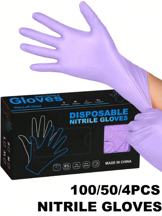 Disposable Nitrile Gloves, Available In Pink, White, Black, Blue, Latex-Free, Waterproof Cleaning Gloves, Suitable For Home, Kitchen, BBQ Cleaning, Hair Dyeing, Manufacturing And Other Household Tools