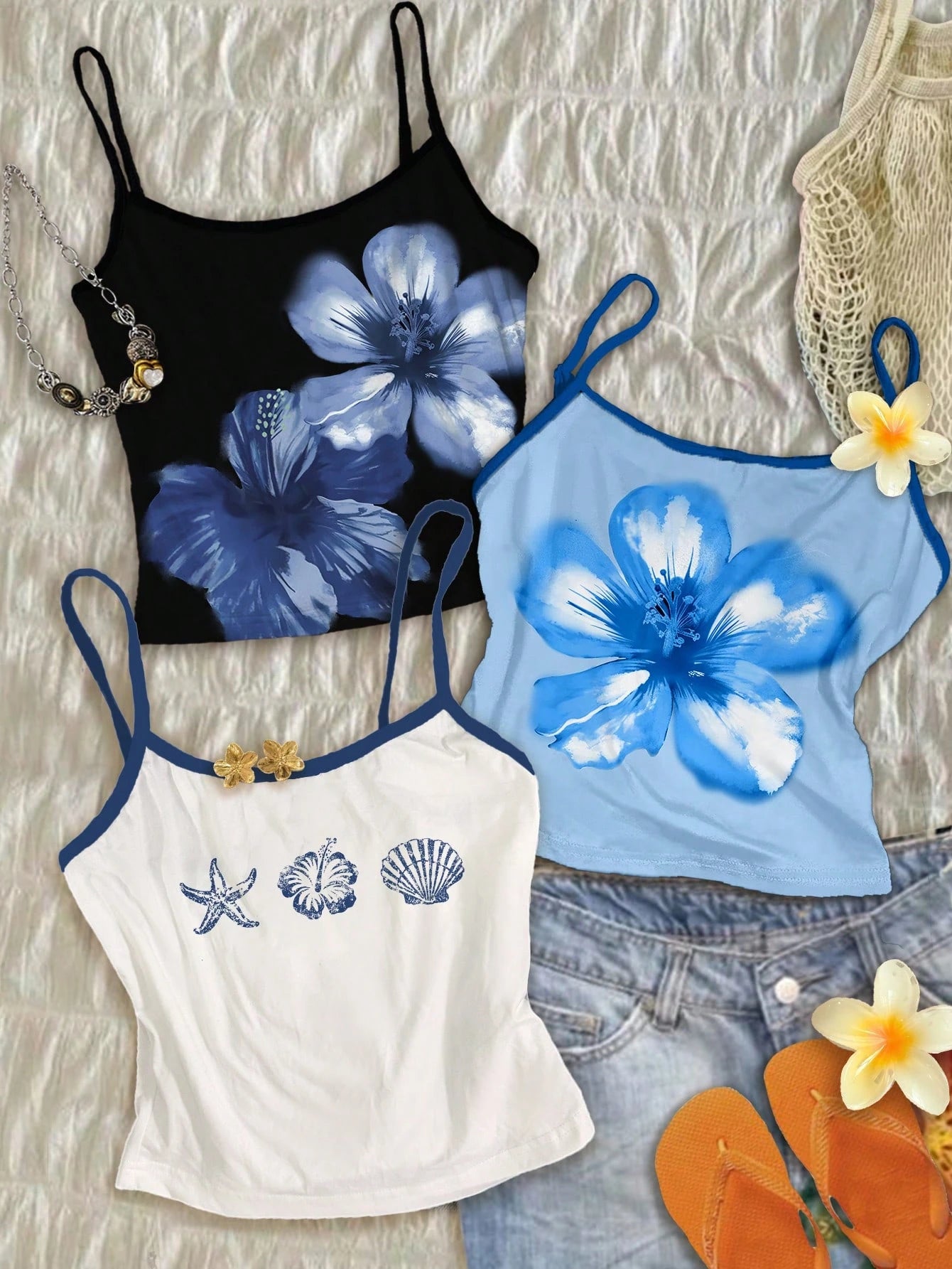 Divinelle Plus Size Women Floral Print Casual Camisole Suitable For Summer