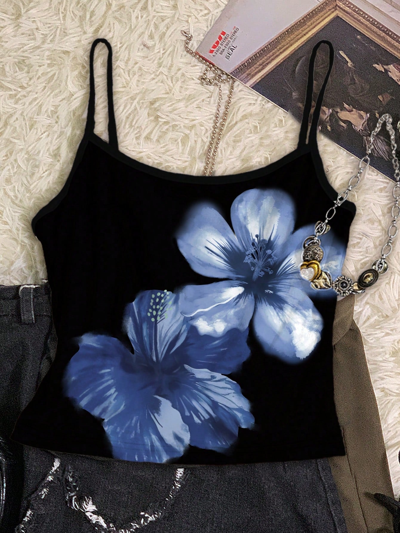 Divinelle Plus Size Women Floral Print Casual Camisole Suitable For Summer