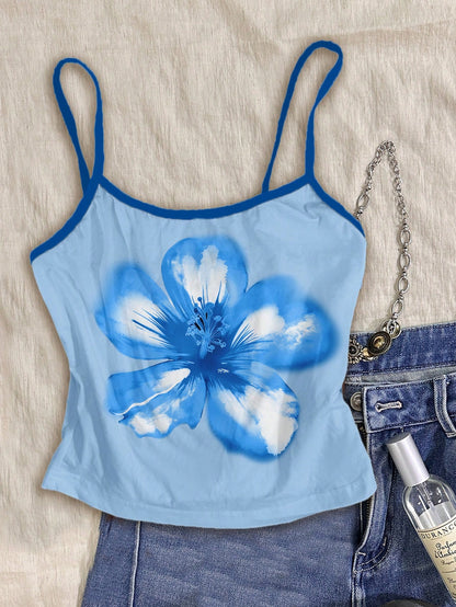 Divinelle Plus Size Women Floral Print Casual Camisole Suitable For Summer