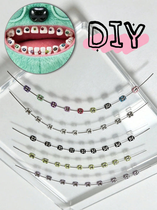 Doll Accessories Suitable For Teeth, Suitable For Doll Decoration Bracket DIY Clothing Detachable And Adjustable Colored Steel Tooth Bracket Suitable For 17cm Doll Accessories, Doll Gifts