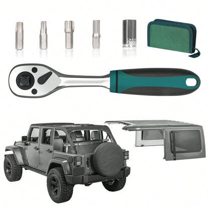 Door Removal Tool Kit Compatible With Jeep Wrang Ler Accessories JK JL 2 4 Door Hard Top Removal Kit Hardtop Torx Tool Kits For JKU JLU Gladiator JT 2007-2025, Green