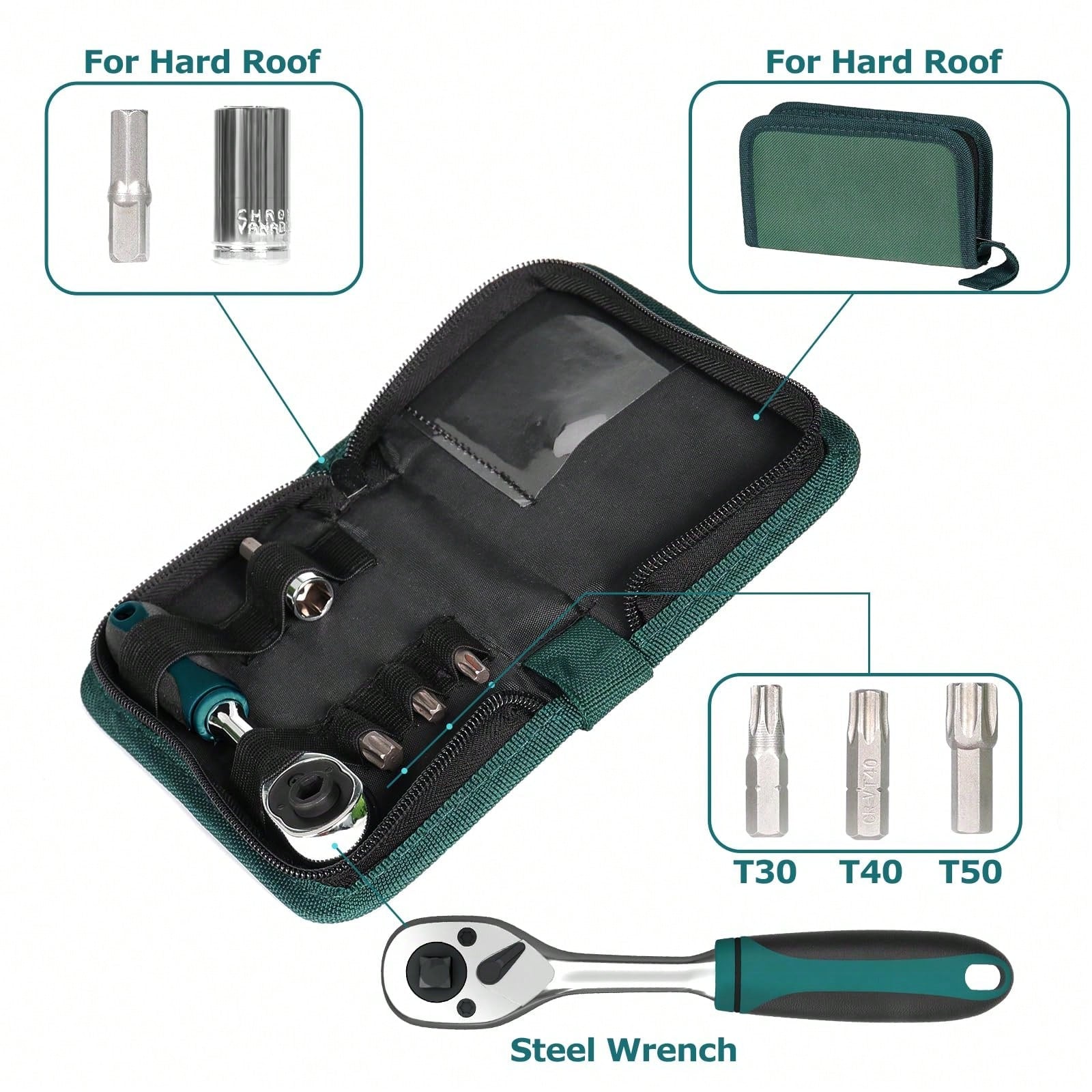 Door Removal Tool Kit Compatible With Jeep Wrang Ler Accessories JK JL 2 4 Door Hard Top Removal Kit Hardtop Torx Tool Kits For JKU JLU Gladiator JT 2007-2025, Green