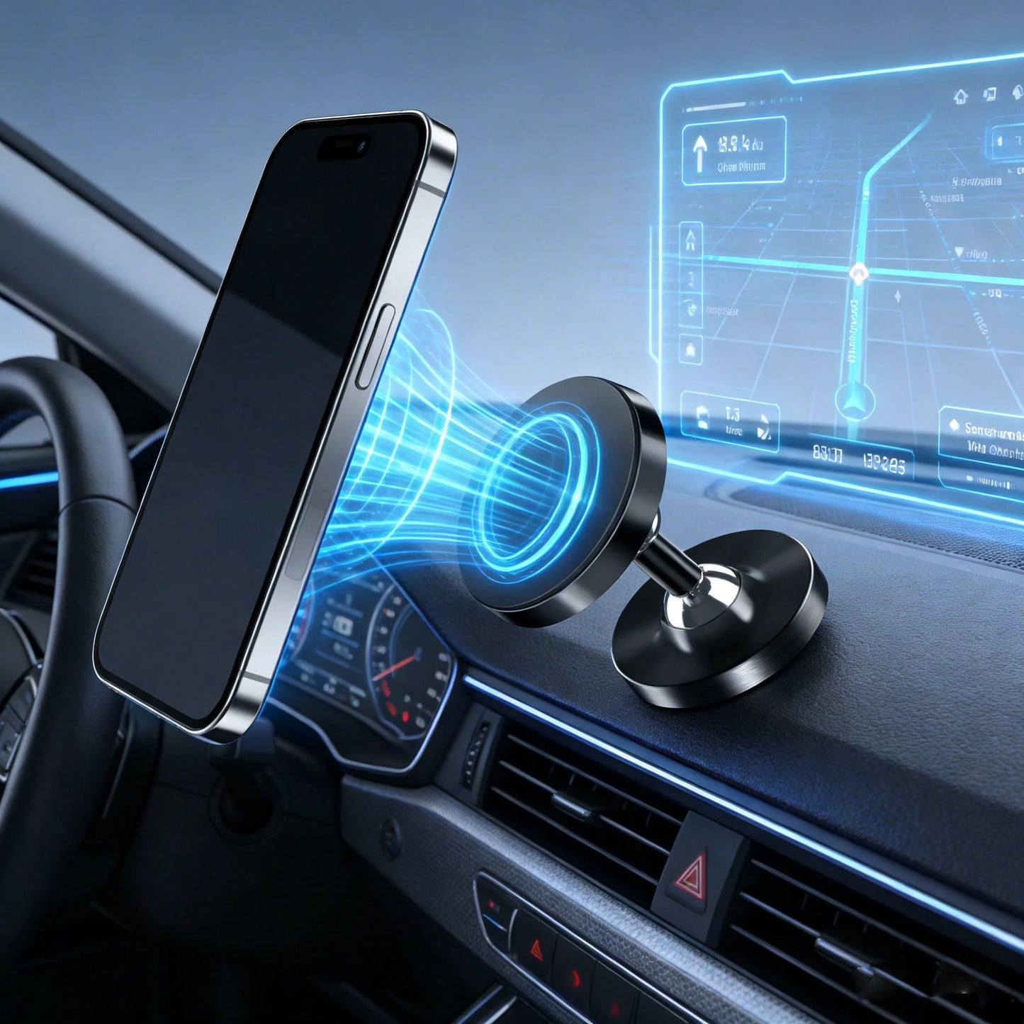 Double-Sided Magnetic Phone Holder, Strong Magnetic Force, Stable And Won't Fall, Suitable For Kitchen, Office, Car, Live Streaming, Watching Videos And Navigation