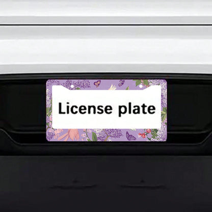 Dreamy Floral Metal License Plate Frame, Featuring A Purple Lily And Butterfly Design, Compatible With American And Many International Vehicles.Comes With Pre-Drilled Holes For Easy Installation (Acce