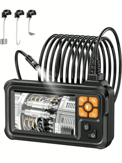 Dual Lens Industrial Grade HD Digital Endoscope, 4.3 Inch IPS Screen 1080P Inspection Camera, Handheld Snake-Style Sewer Endoscope, With 8 LED Lights, 1.5m Semi-Rigid Cable