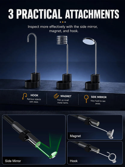 Dual Lens Industrial Grade HD Digital Endoscope, 4.3 Inch IPS Screen 1080P Inspection Camera, Handheld Snake-Style Sewer Endoscope, With 8 LED Lights, 1.5m Semi-Rigid Cable