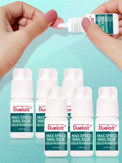Dueloit 30pcs/10pcs/6Pcs/1pc Max Speed Nail Glue For Press On Nails, Super Strength Flex Formula Nail Adhesive, With Twist-Off Cap & Nozzle Tip Squeeze Applicator,Need To Cut Off Half The Tip,Random