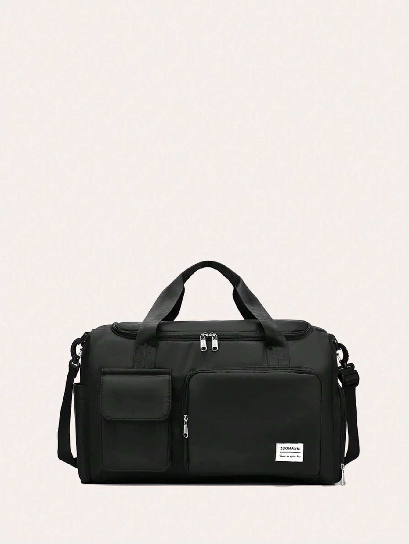 Durable Nylon Foldable Tote Bag With Separate Shoe Compartment, Duffle Bag, Gym Bag, Sports/Yoga Clothes Storage Bag, Travel Bag, Portable, Stylish