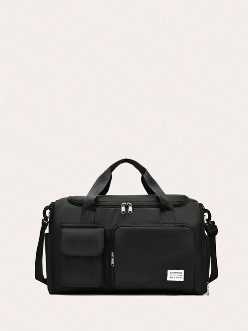 Durable Nylon Foldable Tote Bag With Separate Shoe Compartment, Duffle Bag, Gym Bag, Sports/Yoga Clothes Storage Bag, Travel Bag, Portable, Stylish