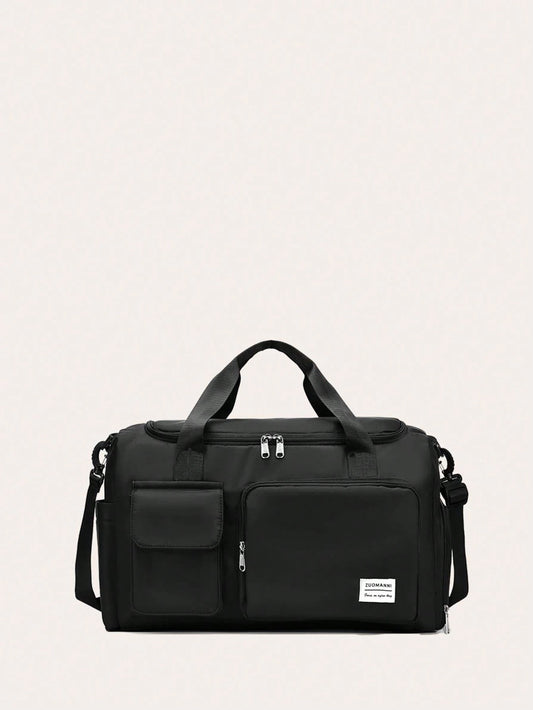 Durable Nylon Foldable Tote Bag With Separate Shoe Compartment, Duffle Bag, Gym Bag, Sports/Yoga Clothes Storage Bag, Travel Bag, Portable, Stylish