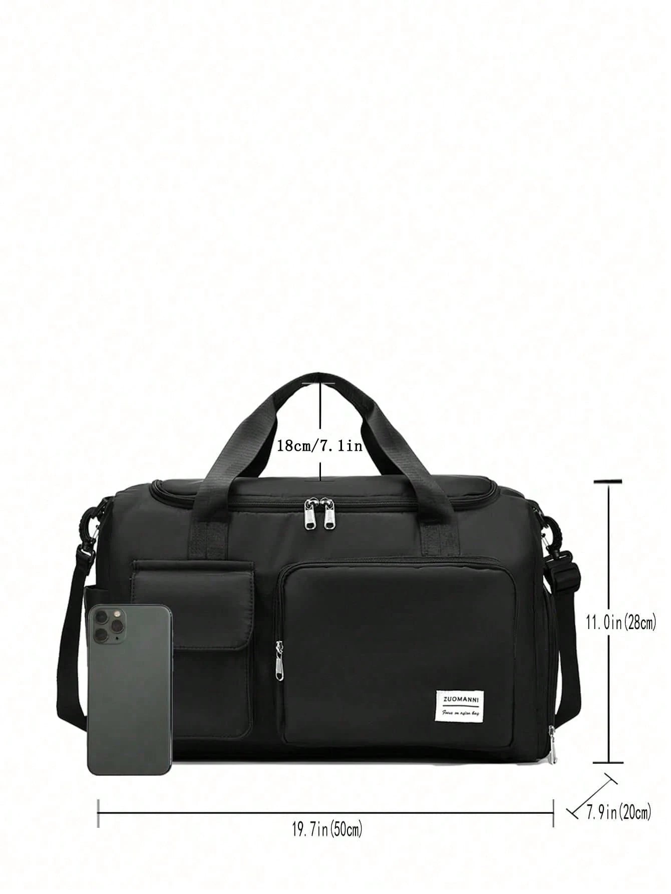 Durable Nylon Foldable Tote Bag With Separate Shoe Compartment, Duffle Bag, Gym Bag, Sports/Yoga Clothes Storage Bag, Travel Bag, Portable, Stylish