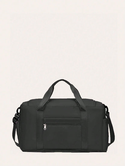 Durable Nylon Foldable Tote Bag With Separate Shoe Compartment, Duffle Bag, Gym Bag, Sports/Yoga Clothes Storage Bag, Travel Bag, Portable, Stylish
