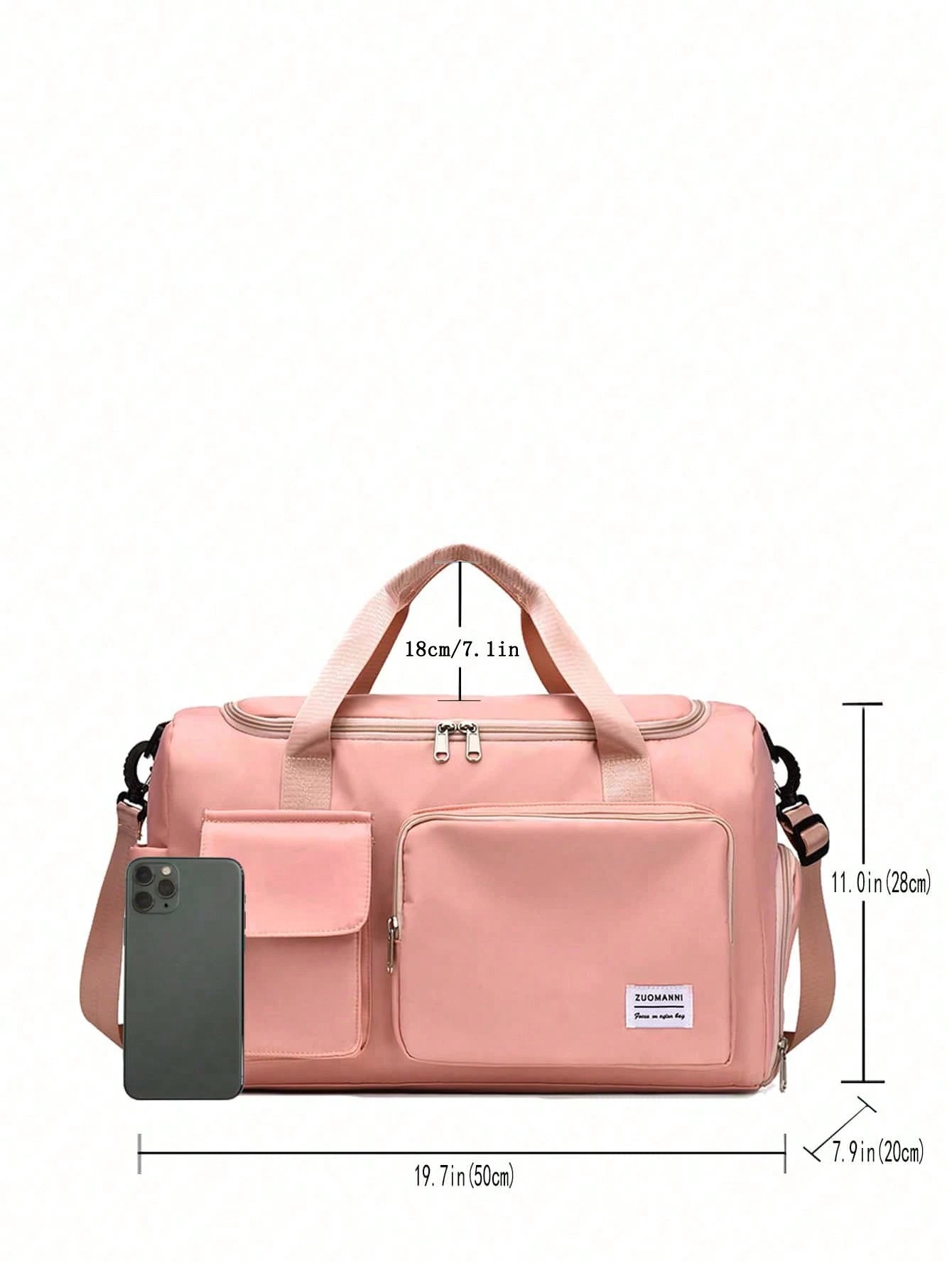 Durable Nylon Foldable Tote Bag With Separate Shoe Compartment, Duffle Bag, Gym Bag, Sports/Yoga Clothes Storage Bag, Travel Bag, Portable, Stylish