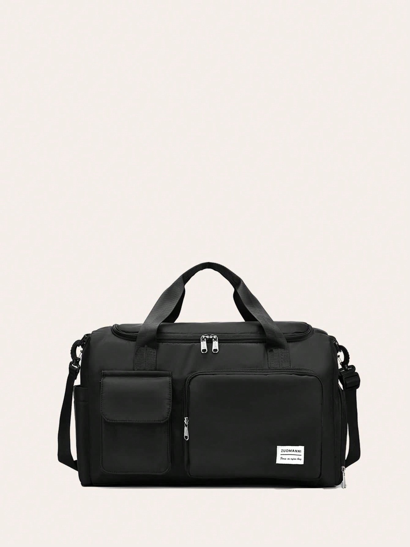 Durable Nylon Foldable Tote Bag With Separate Shoe Compartment, Duffle Bag, Gym Bag, Sports/Yoga Clothes Storage Bag, Travel Bag, Portable, Stylish