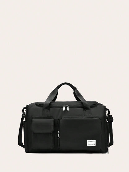 Durable Nylon Foldable Tote Bag With Separate Shoe Compartment, Duffle Bag, Gym Bag, Sports/Yoga Clothes Storage Bag, Travel Bag, Portable, Stylish