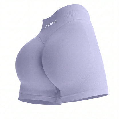 DYFINE Women's Seamless Elastic Butt Lifting Shaping Yoga Fitness Gym Running Sports Shorts