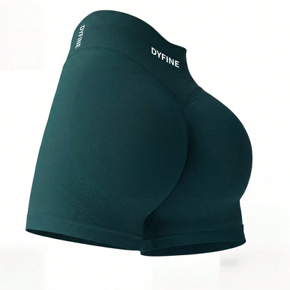 DYFINE Women's Seamless Elastic Butt Lifting Shaping Yoga Fitness Gym Running Sports Shorts