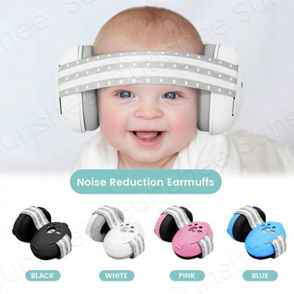 Ear Muffs For Infants With Elastic Headband, Baby Earmuffs Ideal For Flights, Baby Ear Noise Reduction Earmuffs- Baby Headphones Against Hearing Damage & Improves Sleep