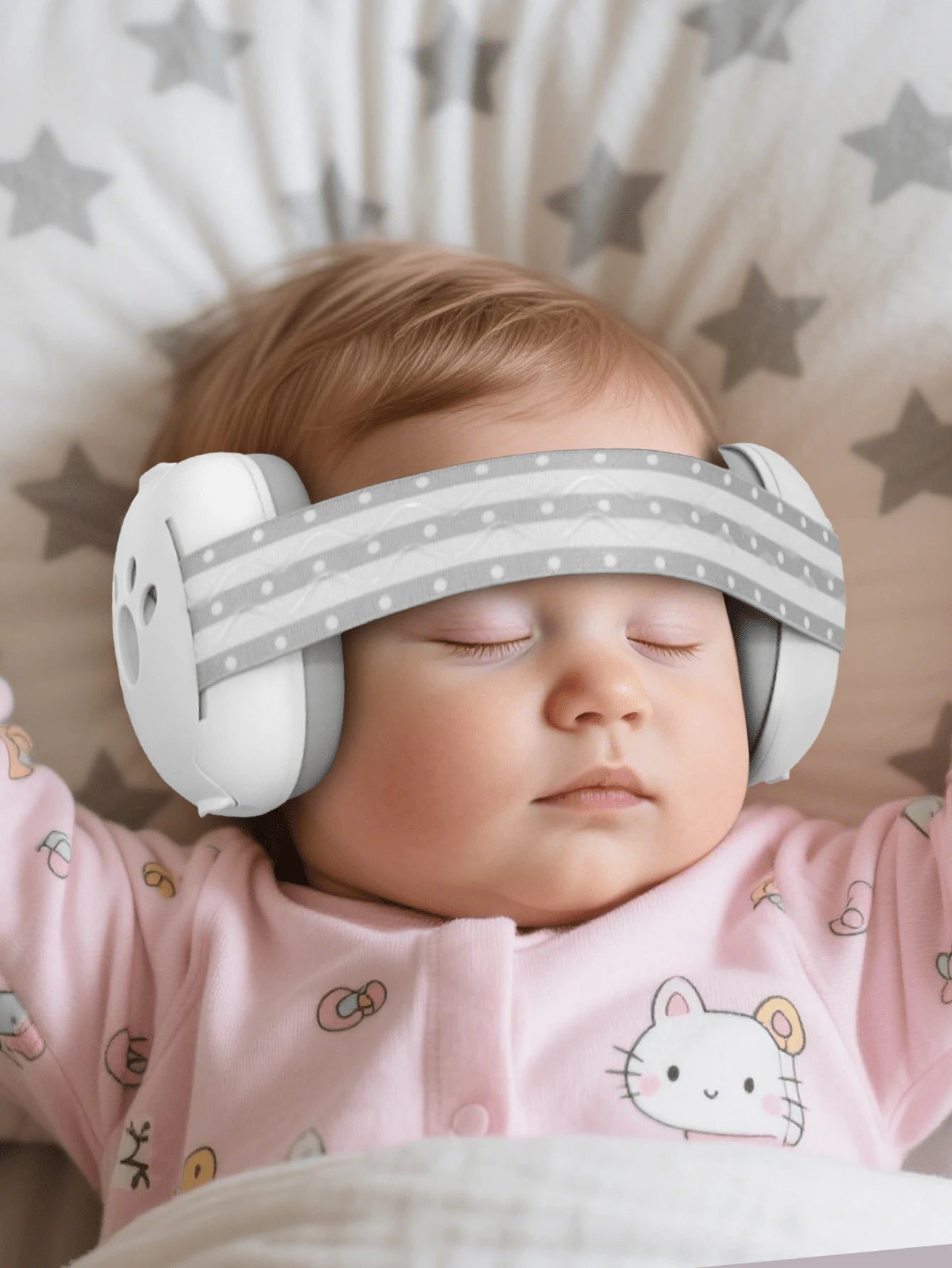 Ear Muffs For Infants With Elastic Headband, Baby Earmuffs Ideal For Flights, Baby Ear Noise Reduction Earmuffs- Baby Headphones Against Hearing Damage & Improves Sleep