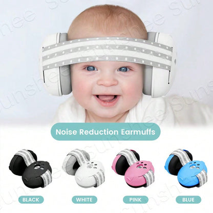 Ear Muffs For Infants With Elastic Headband, Baby Earmuffs Ideal For Flights, Baby Ear Noise Reduction Earmuffs- Baby Headphones Against Hearing Damage & Improves Sleep