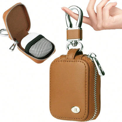 Earbud, Headphone Storage 4/1/2/3/Pro 2, PU Leather Zipper Carrying Pouch Earbuds Bag With Keychain Wireless Earphones, Wired Headphone & USB- EJB 1 PCS Brown