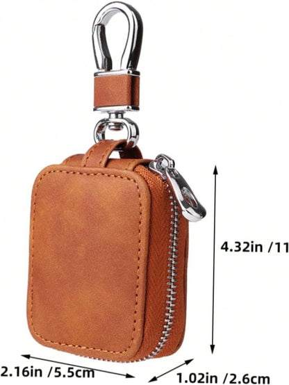 Earbud, Headphone Storage 4/1/2/3/Pro 2, PU Leather Zipper Carrying Pouch Earbuds Bag With Keychain Wireless Earphones, Wired Headphone & USB- EJB 1 PCS Brown