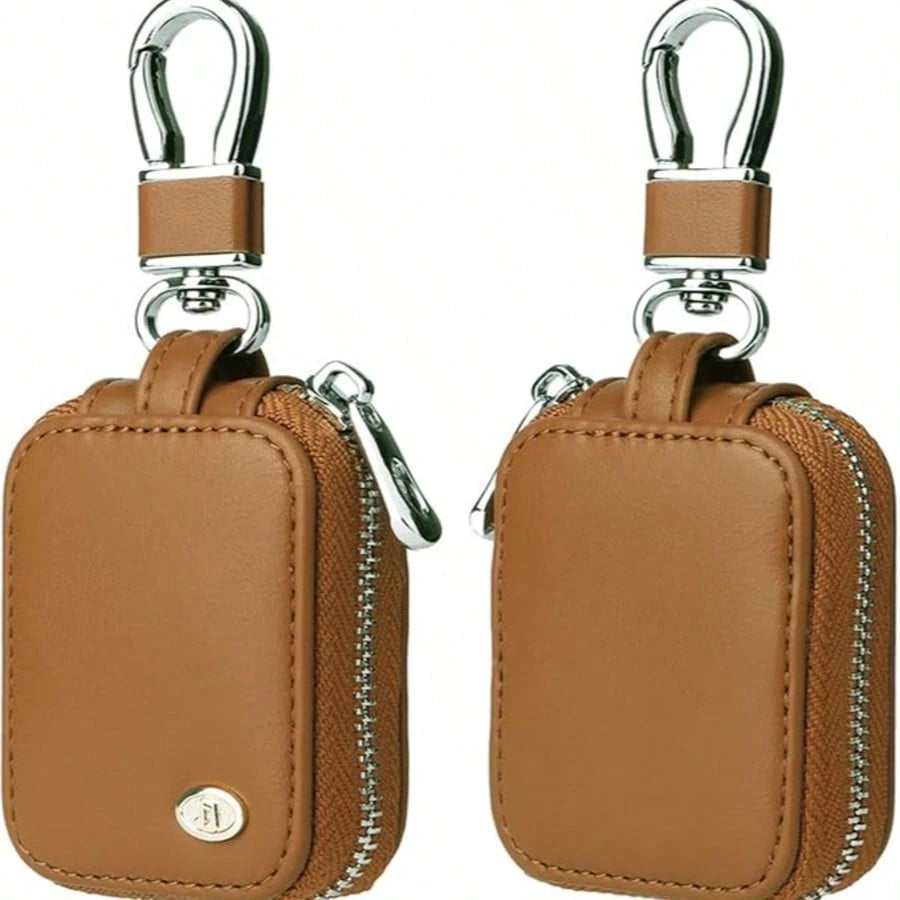 Earbud, Headphone Storage 4/1/2/3/Pro 2, PU Leather Zipper Carrying Pouch Earbuds Bag With Keychain Wireless Earphones, Wired Headphone & USB- EJB 1 PCS Brown