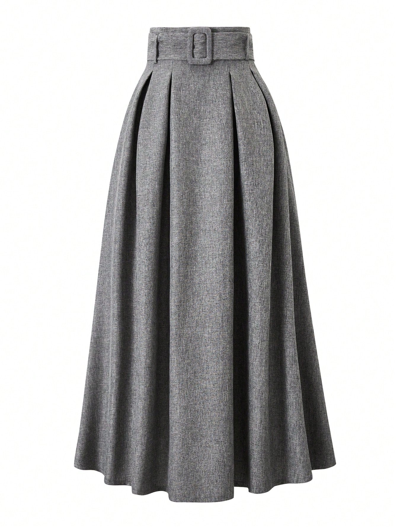 EARO Women's High Waist Gray Skirt, Elegant Casual Style Spring