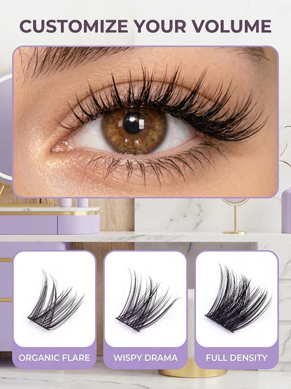ELAE Fluffy Spiky Manga Lash Clusters 8-16mm Multi-Length DIY Individual False Lashes Easy To Apply Reusable Eyelash Extension For Women